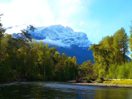 mountani views on atnarko river eco rafting tour kynoch adventures bella coola bc canada