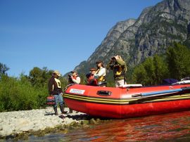 mountani views on atnarko river eco rafting tour kynoch adventures bella coola bc canada